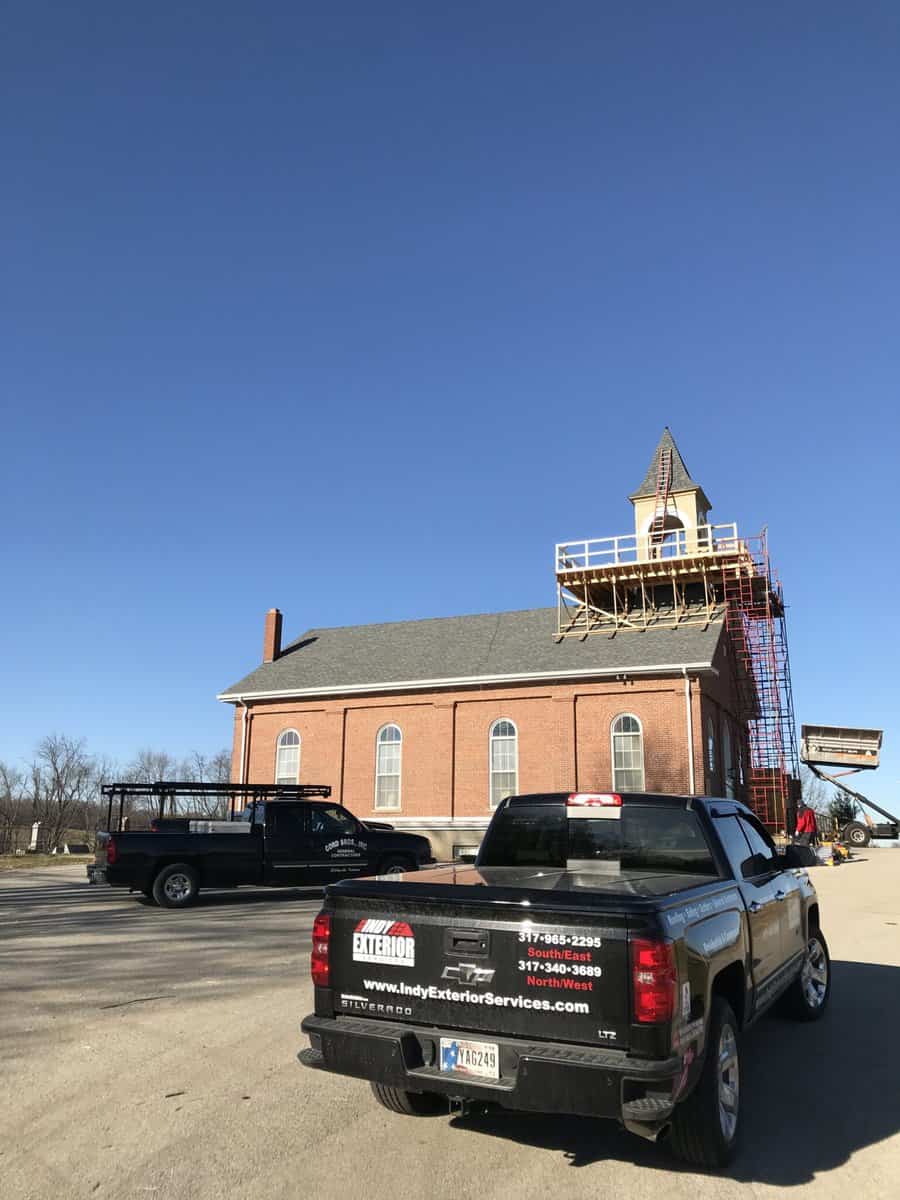 New roof by Indy Exterior Services in Shelbyville, Indiana.