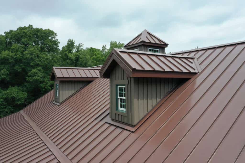 Metal roof on a residential home in Shelbyville, Indiana.